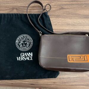 Versace Dark Brown Leather Belt Bag